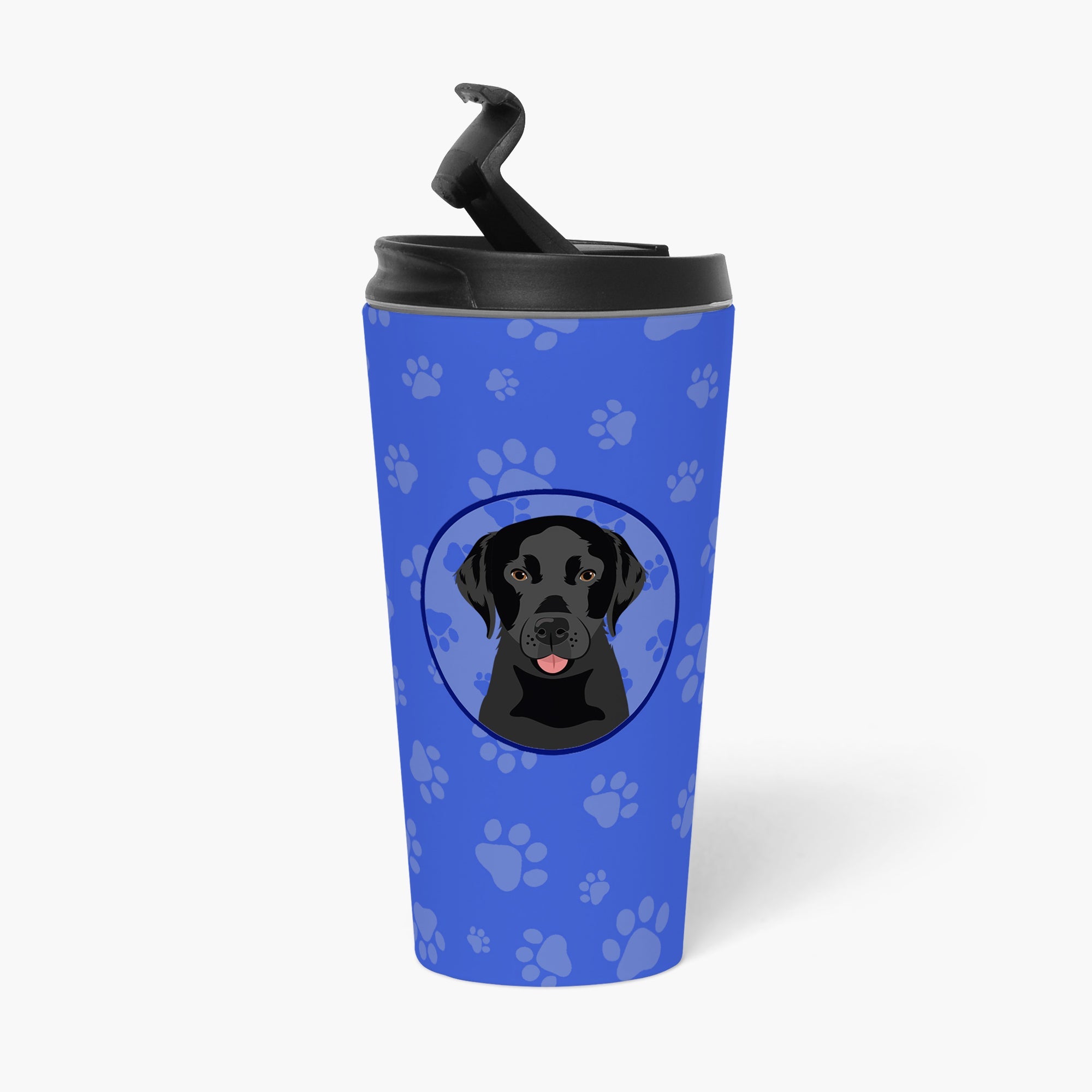 Labrador Retriever Black #3  Stainless Steel 16 oz  Tumbler Blue Insulated Tumbler with Lid, Cute Travel Cup for Coffee, Cocktails, Gift Men, Dad, Women, Mother