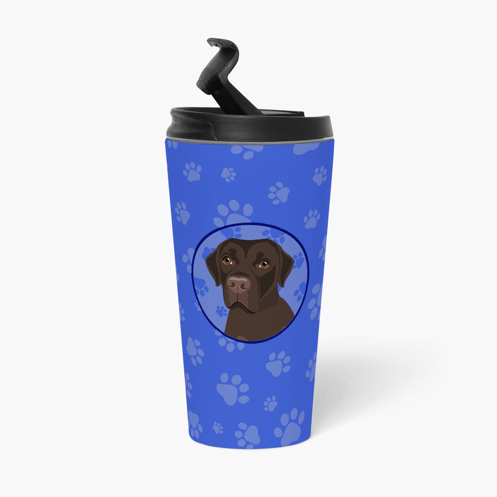 Labrador Retriever Chocolate #1  Stainless Steel 16 oz  Tumbler Blue Insulated Tumbler with Lid, Cute Travel Cup for Coffee, Cocktails, Gift Men, Dad, Women, Mother