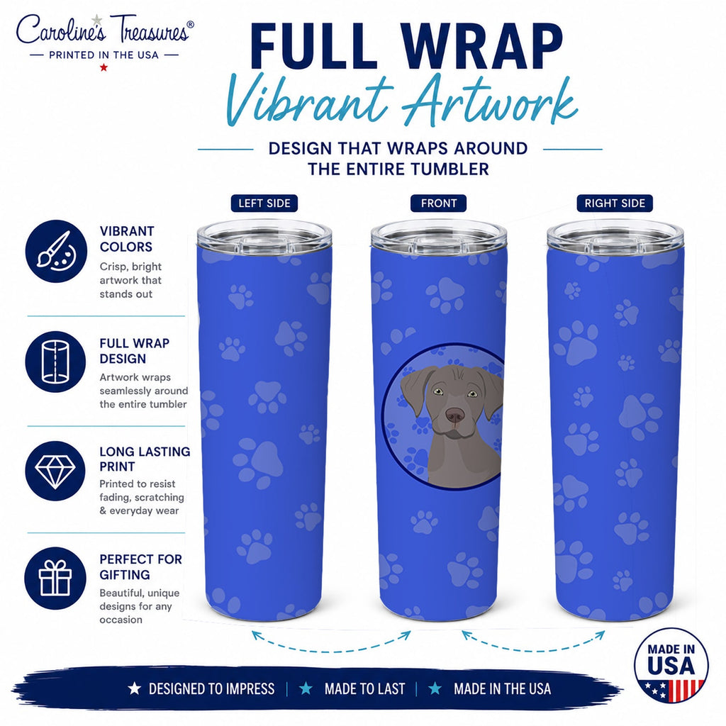 Labrador Retriever Gray Puppy  Stainless Steel Skinny Tumbler 20 oz Vacuum Double Walled Reusable Insulated Travel Cup