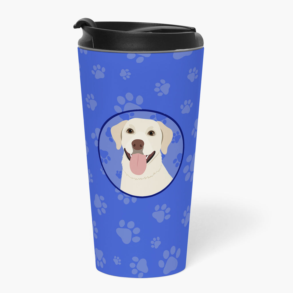 Labrador Retriever Yellow #1  Stainless Steel 16 oz  Tumbler Blue Insulated Tumbler with Lid, Cute Travel Cup for Coffee, Cocktails, Gift Men, Dad, Women, Mother