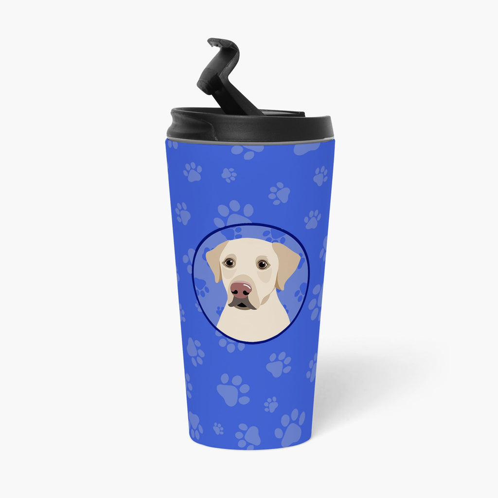 Labrador Retriever Yellow #3  Stainless Steel 16 oz  Tumbler Blue Insulated Tumbler with Lid, Cute Travel Cup for Coffee, Cocktails, Gift Men, Dad, Women, Mother