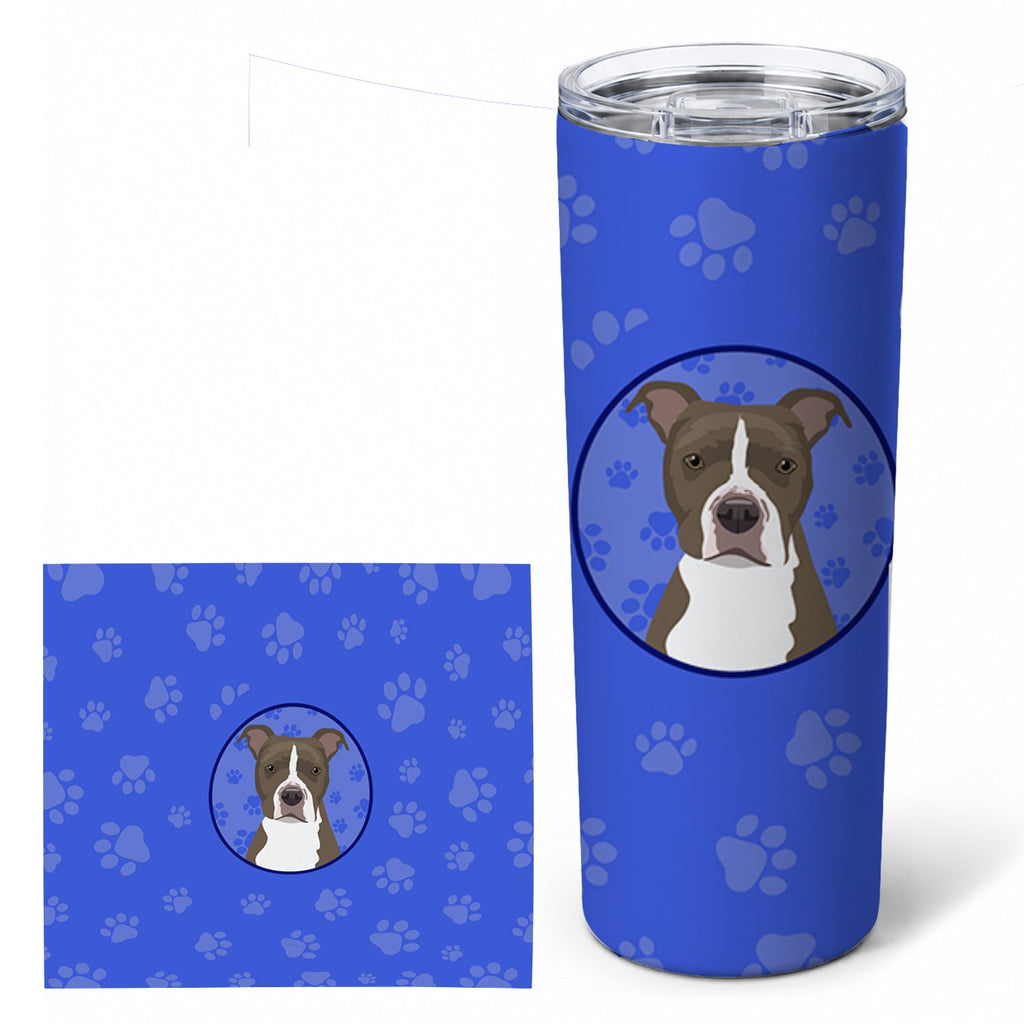 Pit Bull Blue #6  Stainless Steel Skinny Tumbler 20 oz Vacuum Double Walled Reusable Insulated Travel Cup