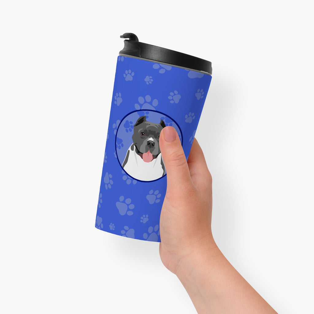 Pit Bull Blue #7  Stainless Steel 16 oz  Tumbler Blue Insulated Tumbler with Lid, Cute Travel Cup for Coffee, Cocktails, Gift Men, Dad, Women, Mother
