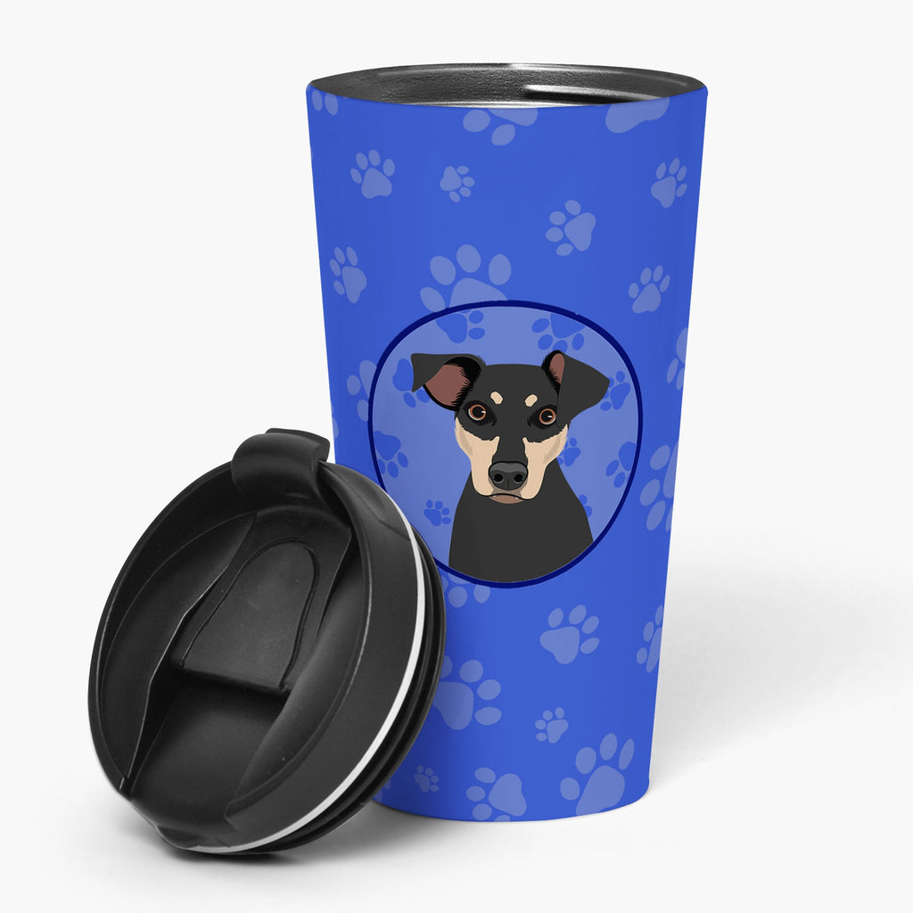 Rottweiler Black and Tan #3  Stainless Steel 16 oz  Tumbler Blue Insulated Tumbler with Lid, Cute Travel Cup for Coffee, Cocktails, Gift Men, Dad, Women, Mother