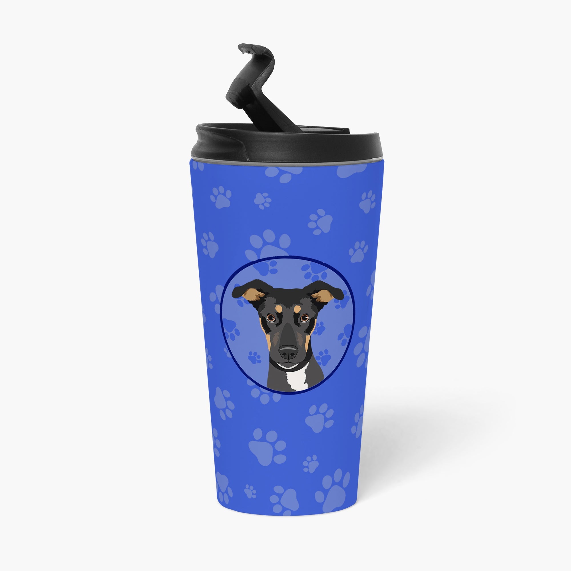 Rottweiler Black and Tan #6  Stainless Steel 16 oz  Tumbler Blue Insulated Tumbler with Lid, Cute Travel Cup for Coffee, Cocktails, Gift Men, Dad, Women, Mother