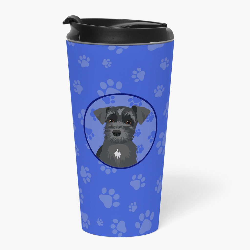 Schnauzer Black #1  Stainless Steel 16 oz  Tumbler Blue Insulated Tumbler with Lid, Cute Travel Cup for Coffee, Cocktails, Gift Men, Dad, Women, Mother