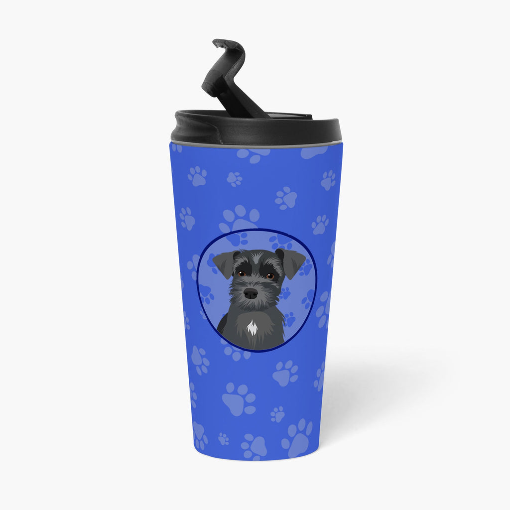 Schnauzer Black #1  Stainless Steel 16 oz  Tumbler Blue Insulated Tumbler with Lid, Cute Travel Cup for Coffee, Cocktails, Gift Men, Dad, Women, Mother