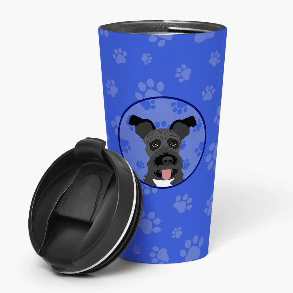 Schnauzer Black #3  Stainless Steel 16 oz  Tumbler Blue Insulated Tumbler with Lid, Cute Travel Cup for Coffee, Cocktails, Gift Men, Dad, Women, Mother
