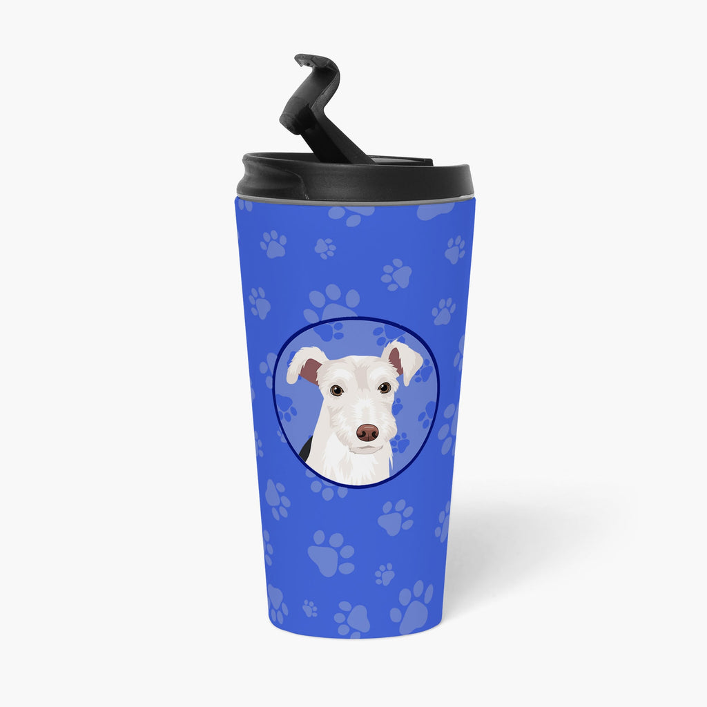 Schnauzer Parti  Stainless Steel 16 oz  Tumbler Blue Insulated Tumbler with Lid, Cute Travel Cup for Coffee, Cocktails, Gift Men, Dad, Women, Mother