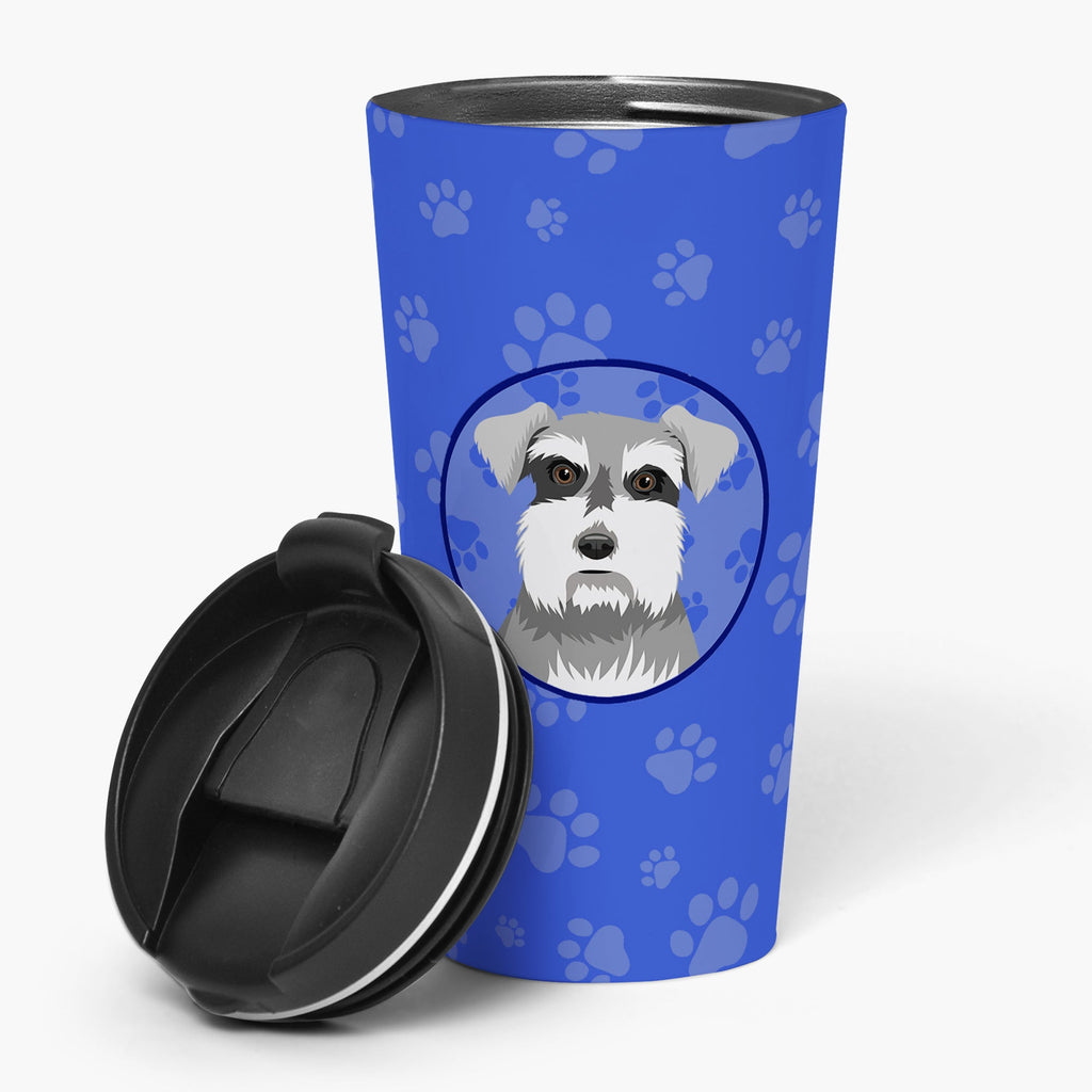 Schnauzer Salt and Pepper #1  Stainless Steel 16 oz  Tumbler Blue Insulated Tumbler with Lid, Cute Travel Cup for Coffee, Cocktails, Gift Men, Dad, Women, Mother