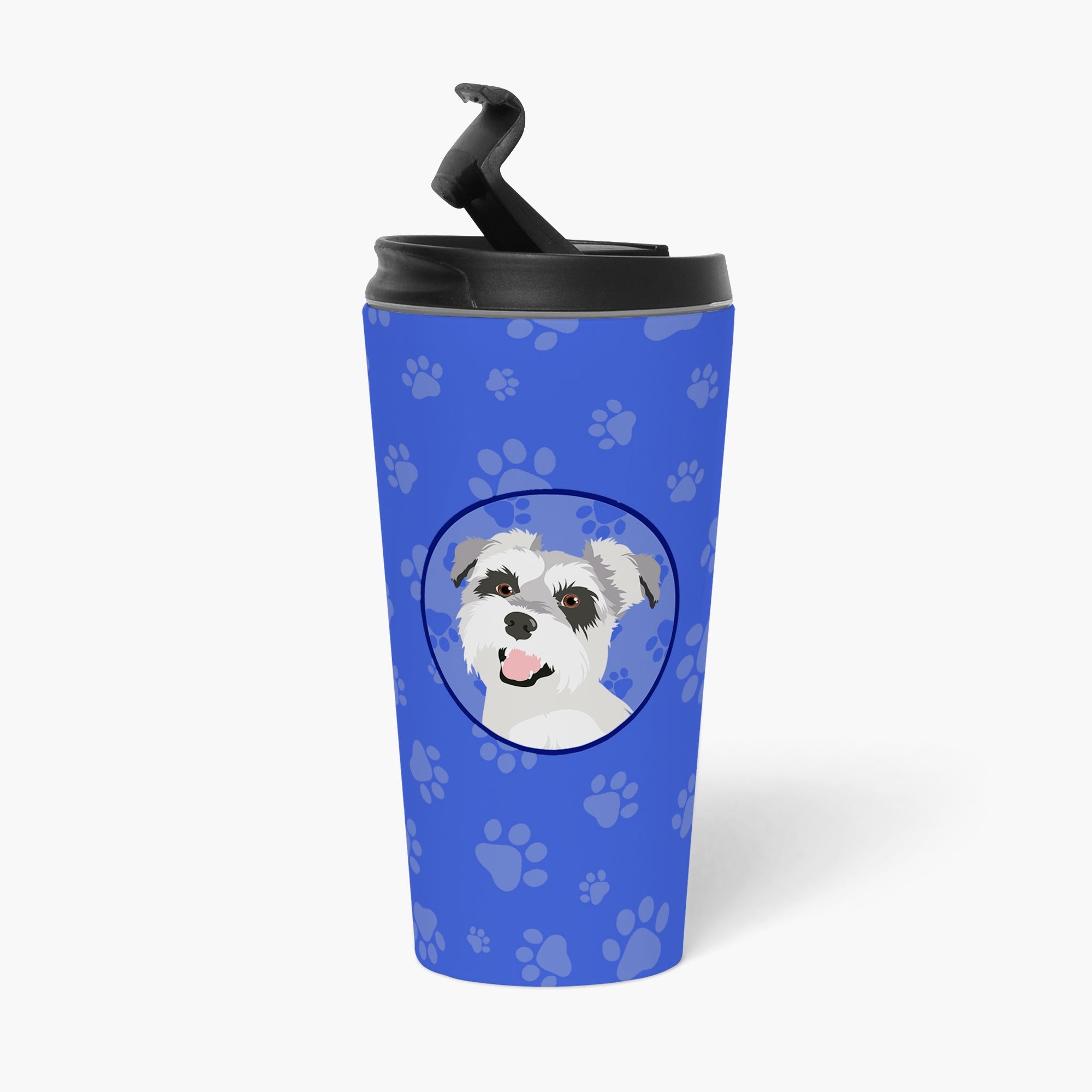 Schnauzer Salt and Pepper #2  Stainless Steel 16 oz  Tumbler Blue Insulated Tumbler with Lid, Cute Travel Cup for Coffee, Cocktails, Gift Men, Dad, Women, Mother