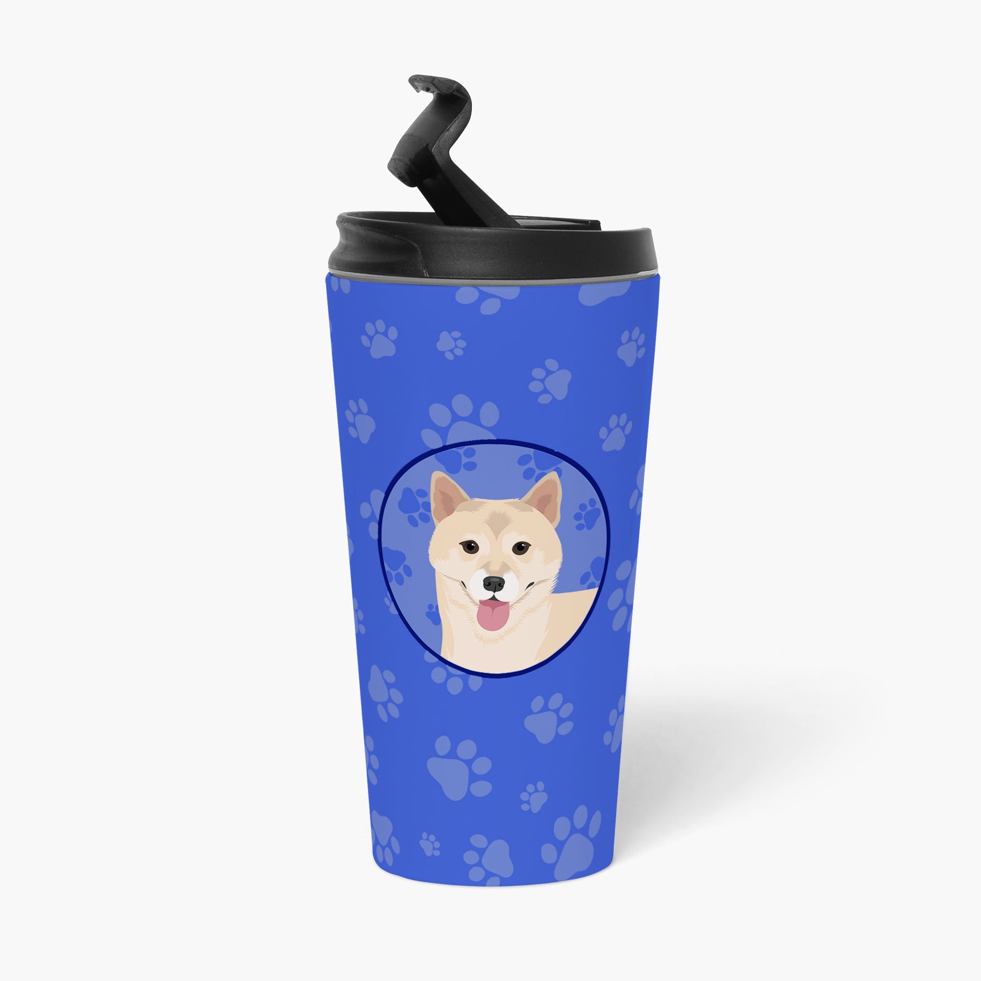 Shiba Inu Cream #1  Stainless Steel 16 oz  Tumbler Blue Insulated Tumbler with Lid, Cute Travel Cup for Coffee, Cocktails, Gift Men, Dad, Women, Mother