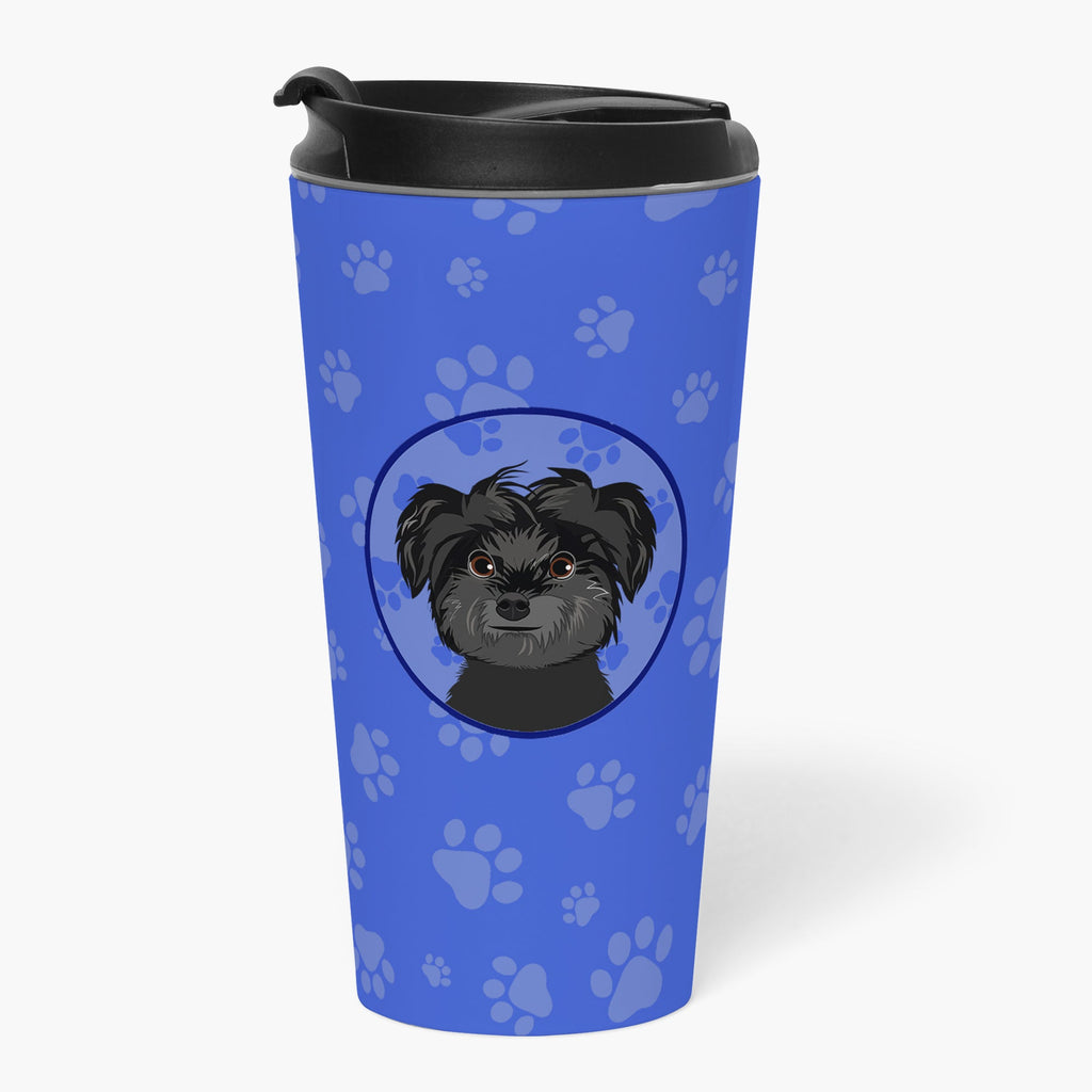 Shih-Tzu Black  Stainless Steel 16 oz  Tumbler Blue Insulated Tumbler with Lid, Cute Travel Cup for Coffee, Cocktails, Gift Men, Dad, Women, Mother