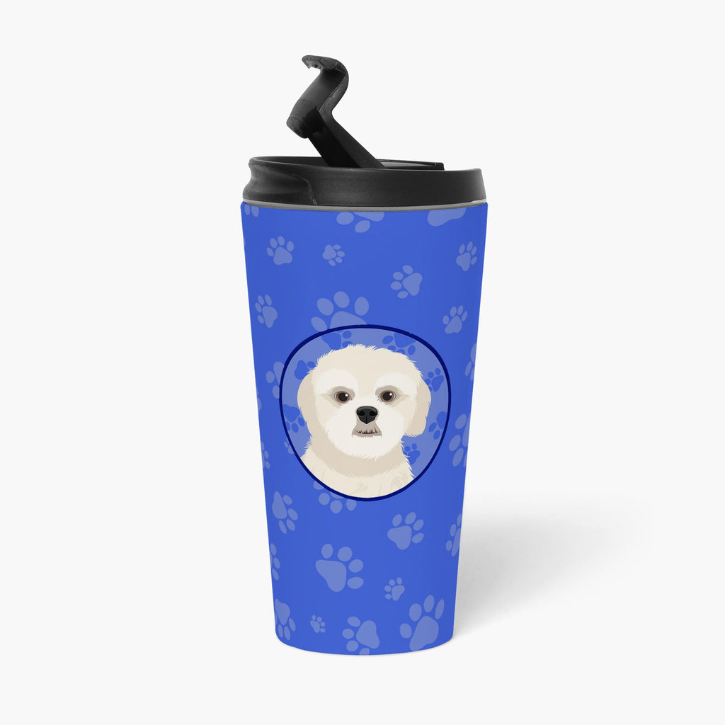 Shih-Tzu Gold #3  Stainless Steel 16 oz  Tumbler Blue Insulated Tumbler with Lid, Cute Travel Cup for Coffee, Cocktails, Gift Men, Dad, Women, Mother
