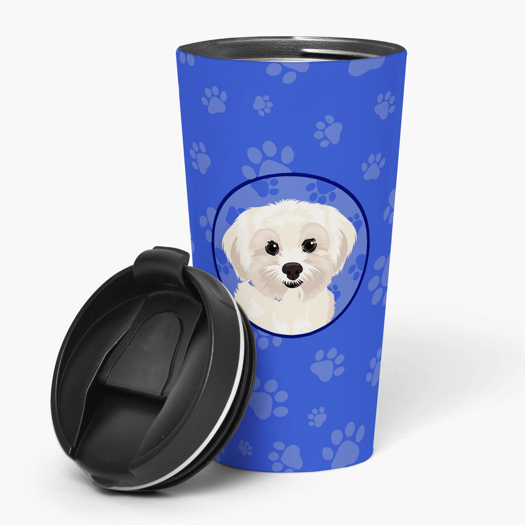Shih-Tzu Gold #4  Stainless Steel 16 oz  Tumbler Blue Insulated Tumbler with Lid, Cute Travel Cup for Coffee, Cocktails, Gift Men, Dad, Women, Mother