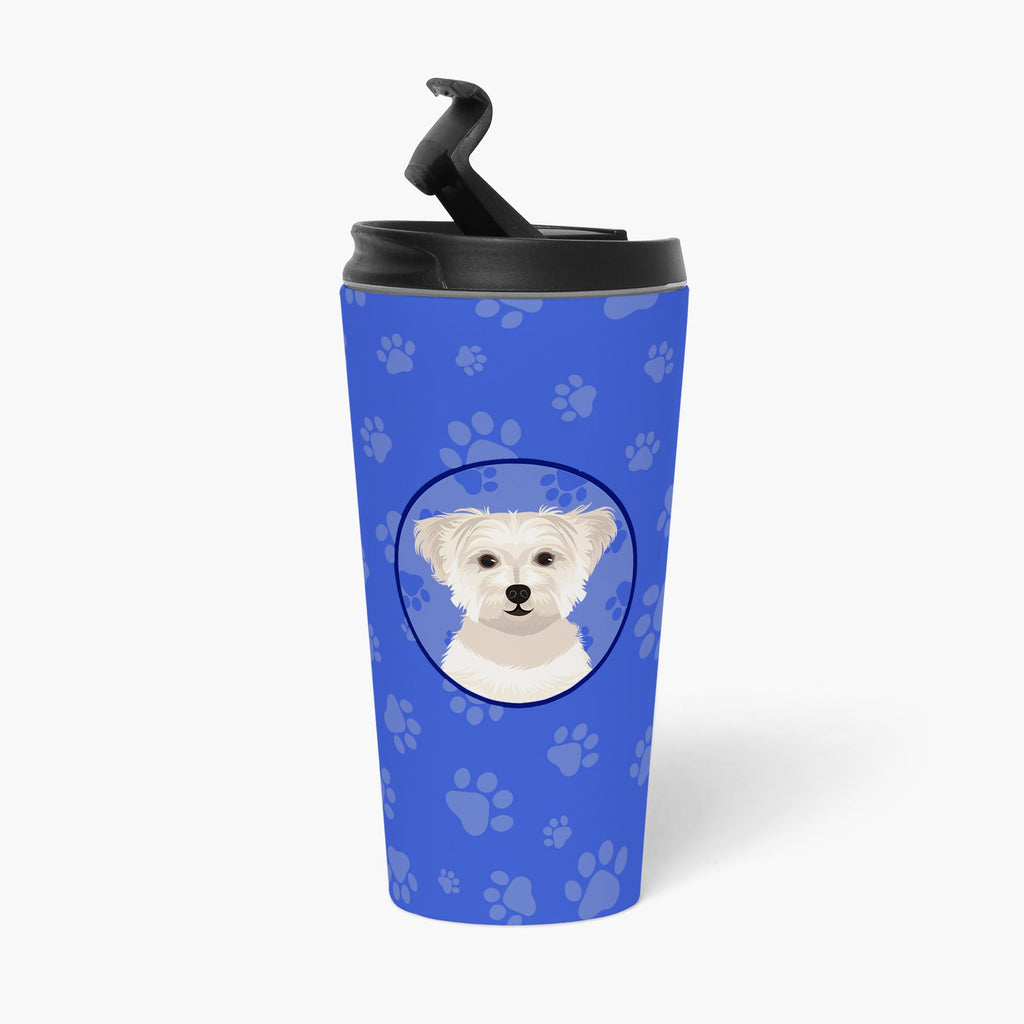 Shih-Tzu Gold #6  Stainless Steel 16 oz  Tumbler Blue Insulated Tumbler with Lid, Cute Travel Cup for Coffee, Cocktails, Gift Men, Dad, Women, Mother