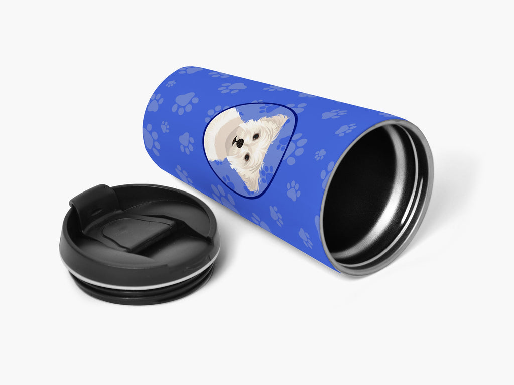 Shih-Tzu Gold #6  Stainless Steel 16 oz  Tumbler Blue Insulated Tumbler with Lid, Cute Travel Cup for Coffee, Cocktails, Gift Men, Dad, Women, Mother