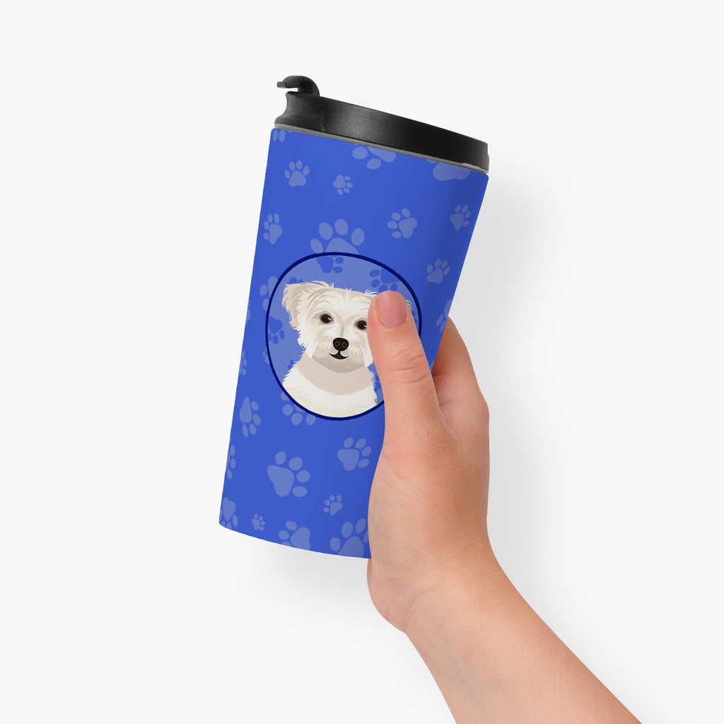 Shih-Tzu Gold #6  Stainless Steel 16 oz  Tumbler Blue Insulated Tumbler with Lid, Cute Travel Cup for Coffee, Cocktails, Gift Men, Dad, Women, Mother
