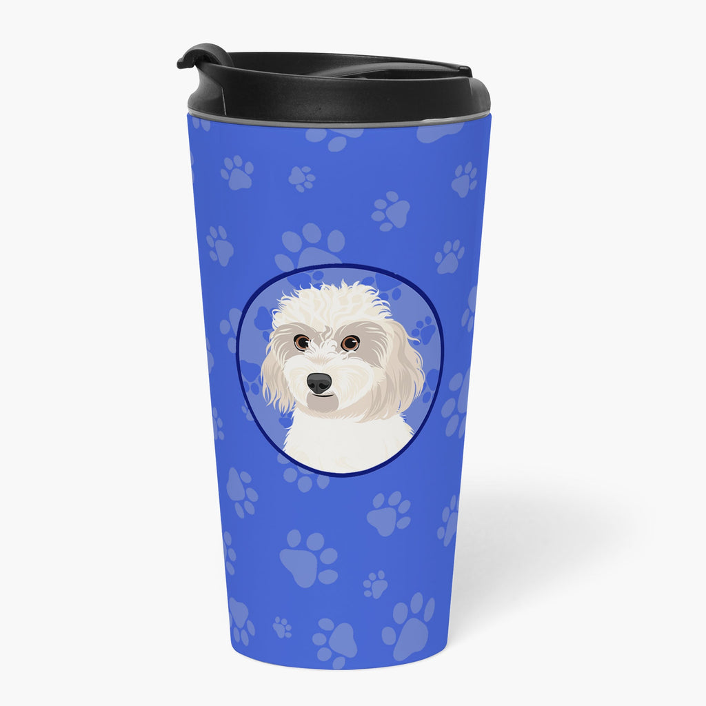 Shih-Tzu Gold #7  Stainless Steel 16 oz  Tumbler Blue Insulated Tumbler with Lid, Cute Travel Cup for Coffee, Cocktails, Gift Men, Dad, Women, Mother