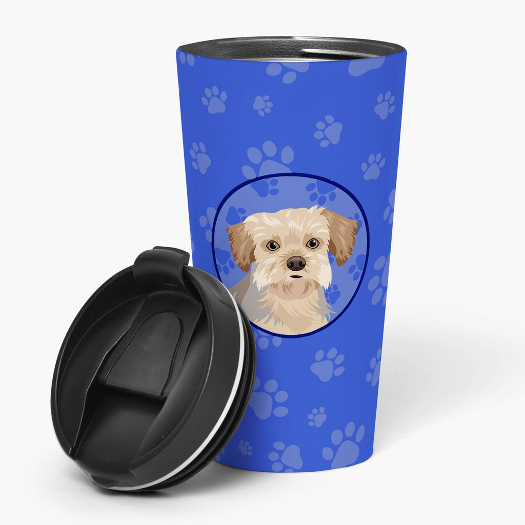 Yorkie Blue and Tan #1  Stainless Steel 16 oz  Tumbler Blue Insulated Tumbler with Lid, Cute Travel Cup for Coffee, Cocktails, Gift Men, Dad, Women, Mother