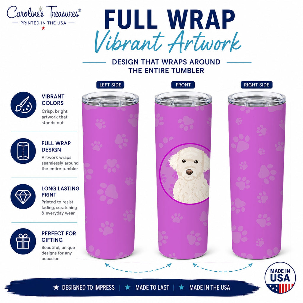 Doodle Cream #2 Stainless Steel Skinny Tumbler 20 oz Vacuum Double Walled Reusable Insulated Travel Cup