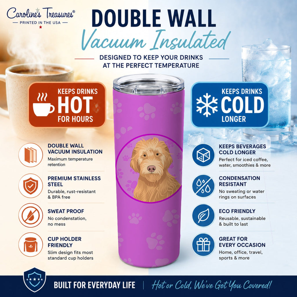 Doodle Liver #2 Stainless Steel Skinny Tumbler 20 oz Vacuum Double Walled Reusable Insulated Travel Cup