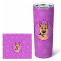 German Shepherd Black and Tan #1 Stainless Steel Skinny Tumbler 20 oz Vacuum Double Walled Reusable Insulated Travel Cup