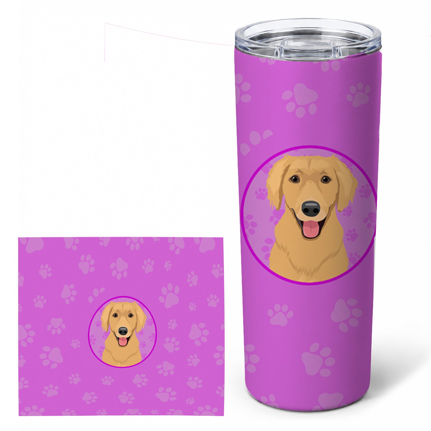Golden Retriever Gold #2 Stainless Steel Skinny Tumbler 20 oz Vacuum Double Walled Reusable Insulated Travel Cup
