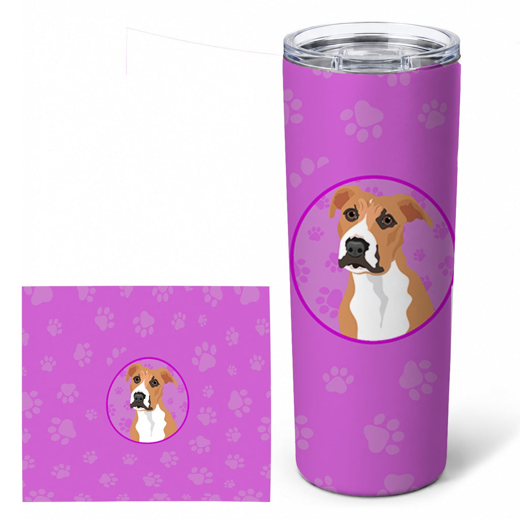 Pit Bull Fawn #3 Stainless Steel Skinny Tumbler 20 oz Vacuum Double Walled Reusable Insulated Travel Cup