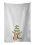 Poodle Toy Apricot #1 Christmas Kitchen Towel Set of 2 White Dish Towels Decorative Bathroom Hand towel for Hand, Face, Hair, Yoga, Tea, Dishcloth, 19 X 28", White