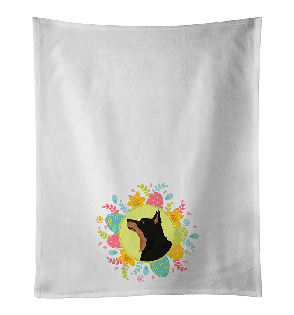 Lancashire Terrier Easter Kitchen Towel Set of 2 White Dish Towels Decorative Bathroom Hand towel for Hand, Face, Hair, Yoga, Tea, Dishcloth, 19 X 28", White
