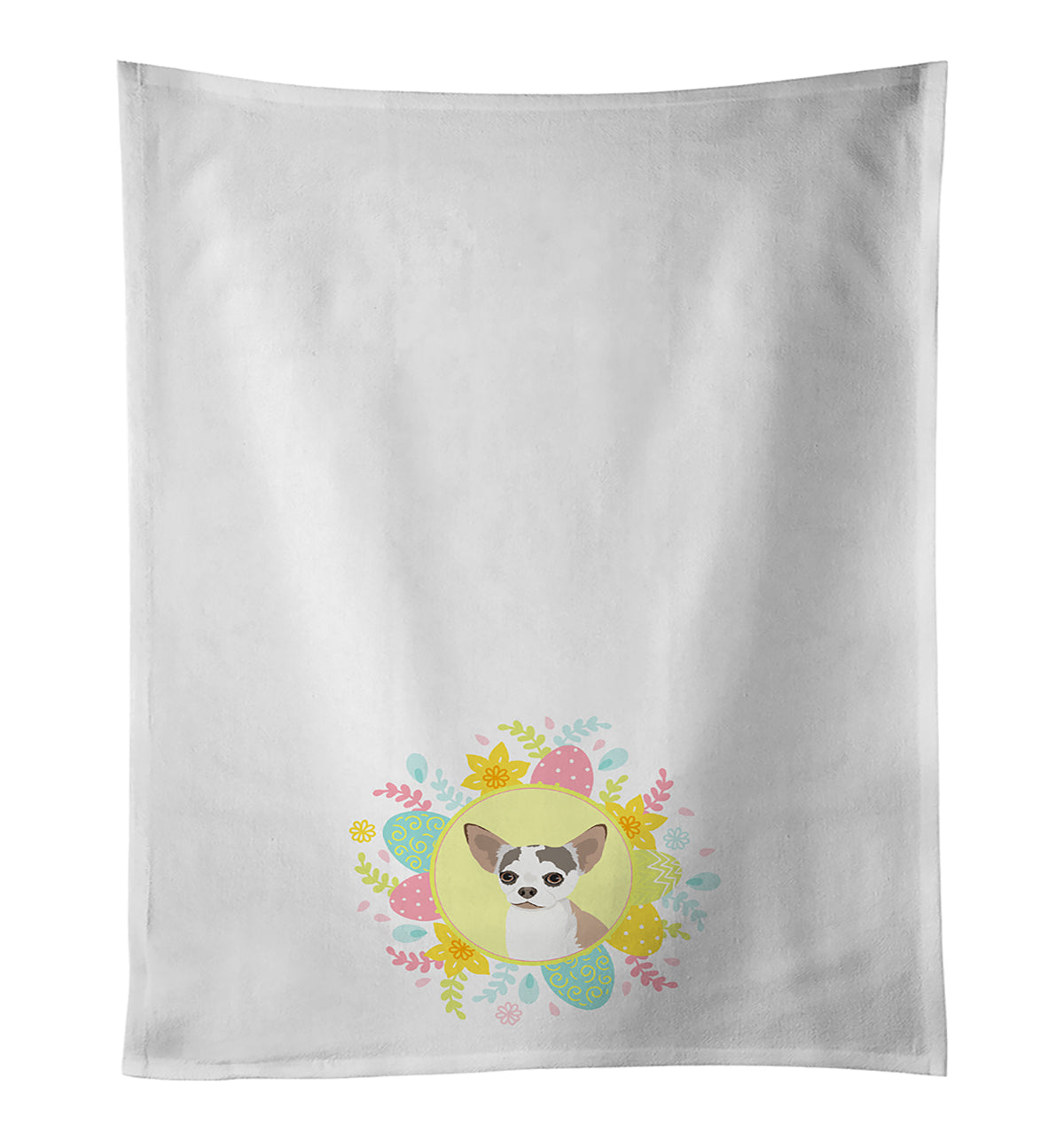 Chihuahua Merle Easter Kitchen Towel Set of 2 White Dish Towels Decorative Bathroom Hand towel for Hand, Face, Hair, Yoga, Tea, Dishcloth, 19 X 28", White