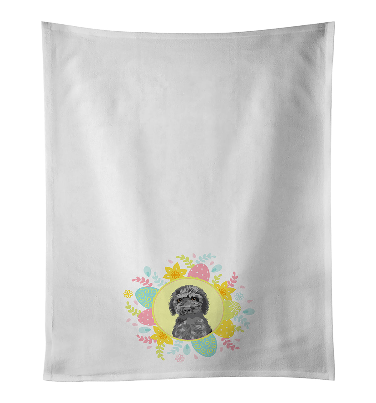 Doodle Black #2 Easter Kitchen Towel Set of 2 White Dish Towels Decorative Bathroom Hand towel for Hand, Face, Hair, Yoga, Tea, Dishcloth, 19 X 28", White