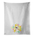 English Bulldog Fawn and White Easter Kitchen Towel Set of 2 White Dish Towels Decorative Bathroom Hand towel for Hand, Face, Hair, Yoga, Tea, Dishcloth, 19 X 28", White