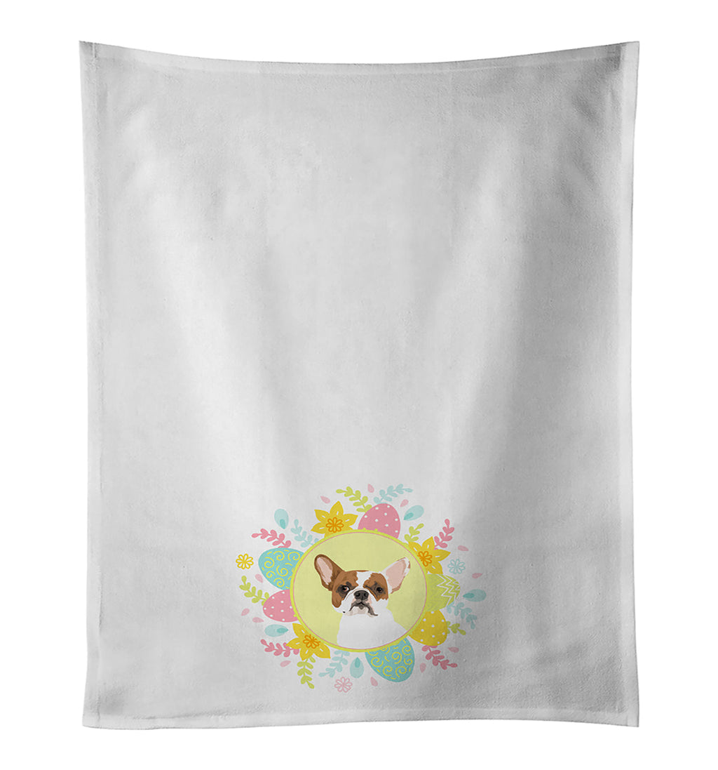 French Bulldog White #2 Easter Kitchen Towel Set of 2 White Dish Towels Decorative Bathroom Hand towel for Hand, Face, Hair, Yoga, Tea, Dishcloth, 19 X 28", White