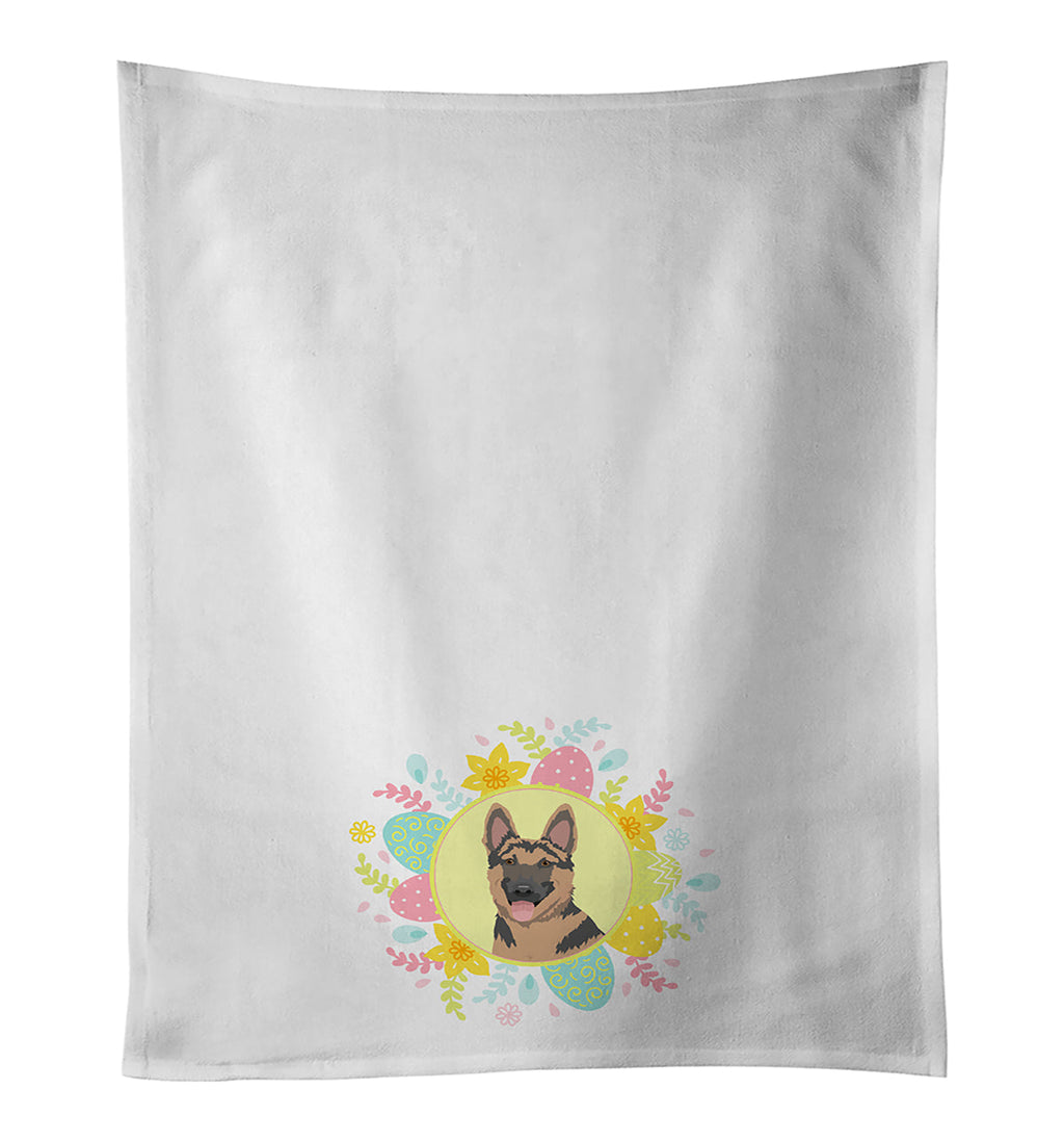 German Shepherd Red and Black Easter Kitchen Towel Set of 2 White Dish Towels Decorative Bathroom Hand towel for Hand, Face, Hair, Yoga, Tea, Dishcloth, 19 X 28", White