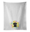 Labrador Retriever Black #3 Easter Kitchen Towel Set of 2 White Dish Towels Decorative Bathroom Hand towel for Hand, Face, Hair, Yoga, Tea, Dishcloth, 19 X 28", White