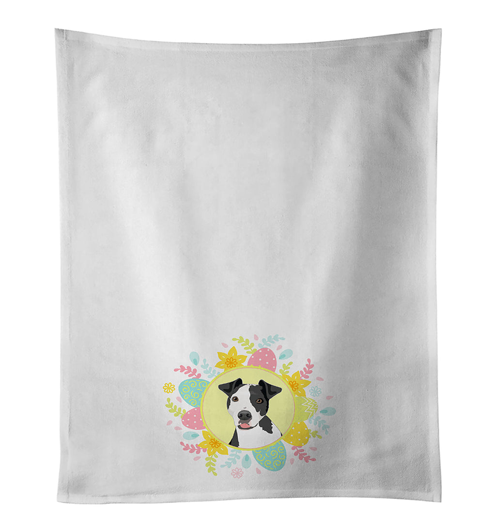 Pit Bull Black #2 Easter Kitchen Towel Set of 2 White Dish Towels Decorative Bathroom Hand towel for Hand, Face, Hair, Yoga, Tea, Dishcloth, 19 X 28", White