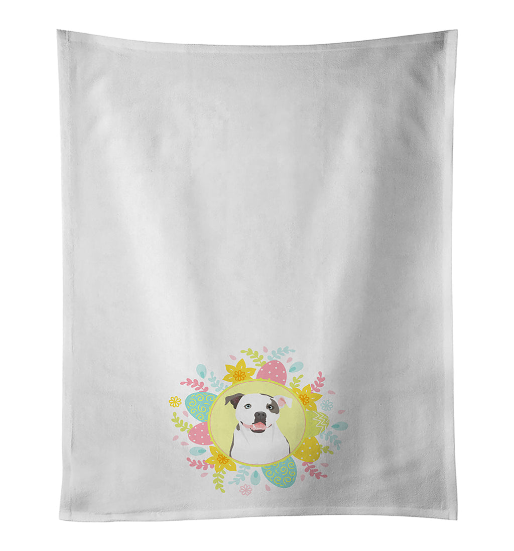 Pit Bull White #3 Easter Kitchen Towel Set of 2 White Dish Towels Decorative Bathroom Hand towel for Hand, Face, Hair, Yoga, Tea, Dishcloth, 19 X 28", White