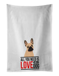 French Bulldog Fawn #1  Kitchen Towel Set of 2 White Dish Towels Decorative Bathroom Hand towel for Hand, Face, Hair, Yoga, Tea, Dishcloth, 19 X 28", White