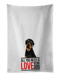 Rottweiler Black and Rust  Kitchen Towel Set of 2 White Dish Towels Decorative Bathroom Hand towel for Hand, Face, Hair, Yoga, Tea, Dishcloth, 19 X 28", White