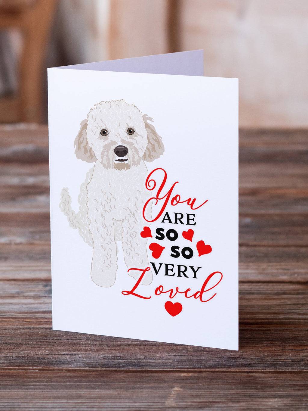 Doodle Cream #4 so Loved Greeting Cards Pack of 8 Blank Cards with Envelopes Whimsical A7 Size 5x7