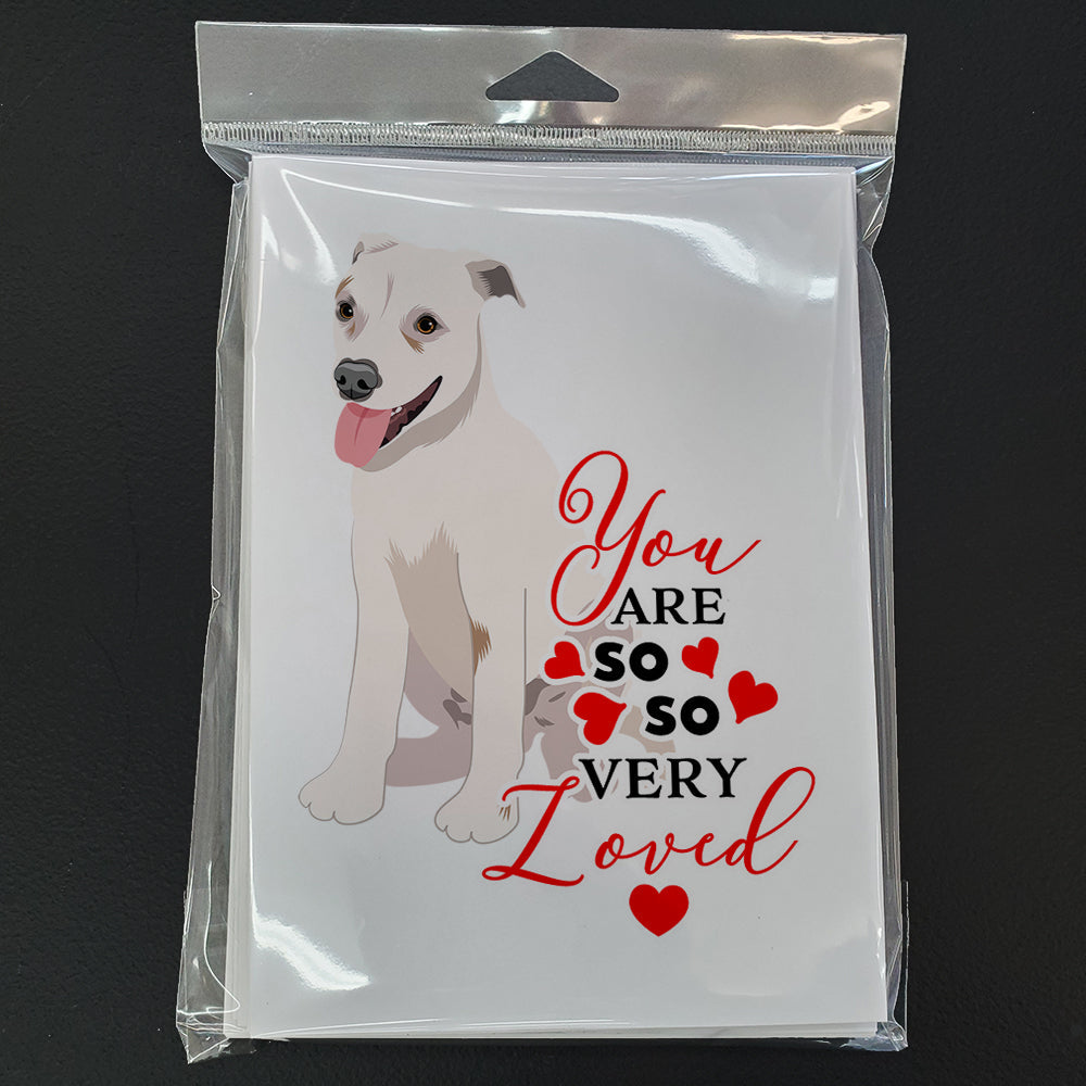 Pit Bull Puppy so Loved Greeting Cards Pack of 8 Blank Cards with Envelopes Whimsical A7 Size 5x7