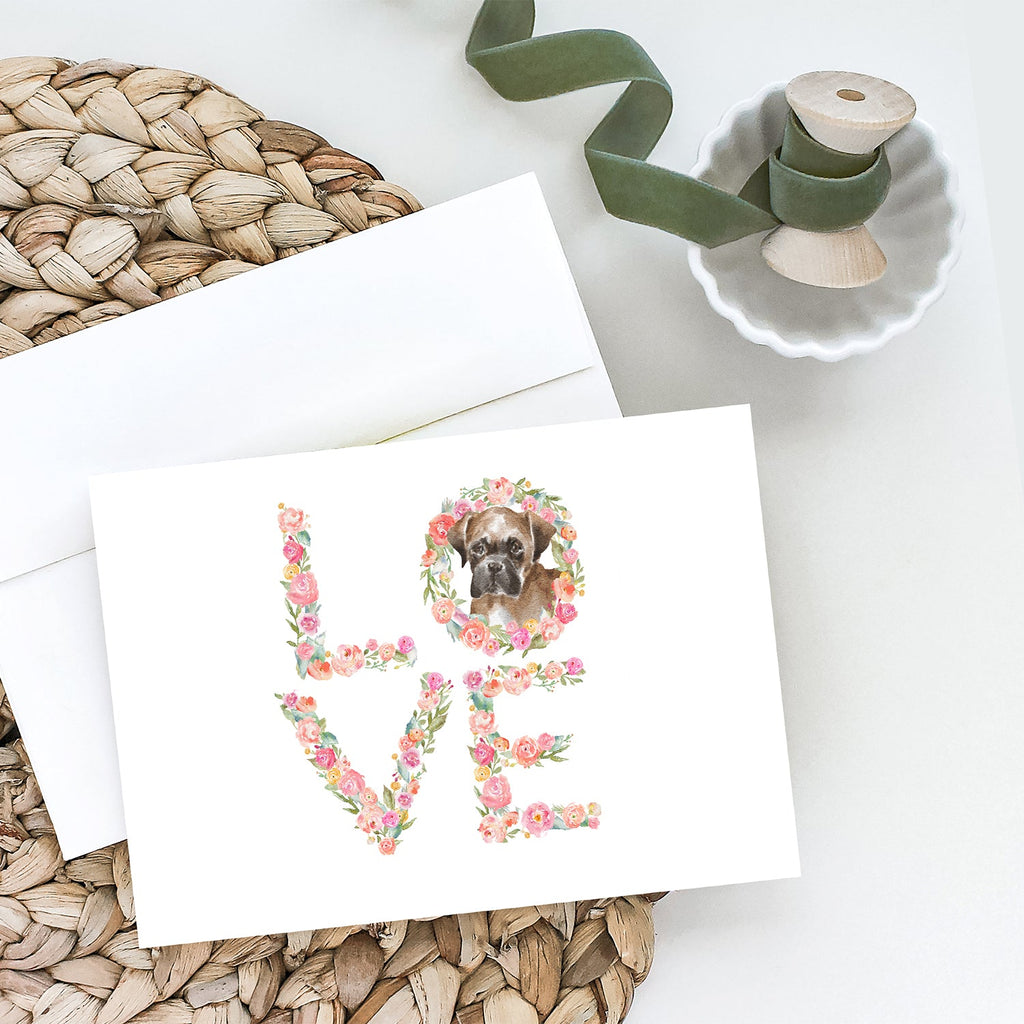 Boxer #2 LOVE Greeting Cards Pack of 8 Blank Cards with Envelopes Whimsical A7 Size 5x7