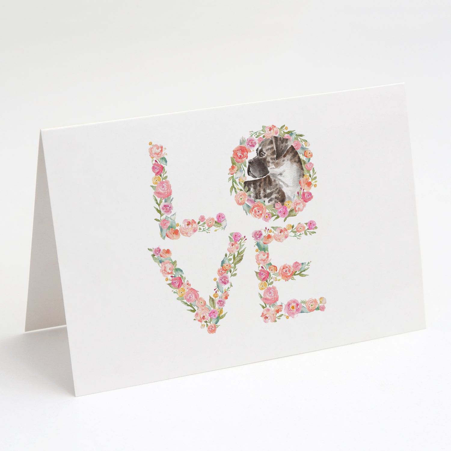 Boxer #5 LOVE Greeting Cards Pack of 8 Blank Cards with Envelopes Whimsical A7 Size 5x7