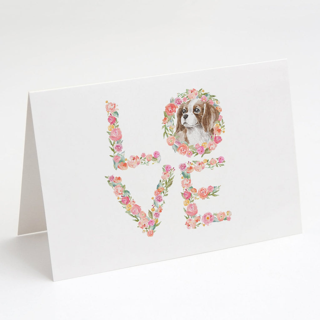 Cavalier Spaniel Blenheim #3 LOVE Greeting Cards Pack of 8 Blank Cards with Envelopes Whimsical A7 Size 5x7