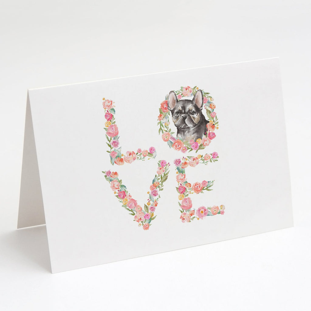 French Bulldog #6 LOVE Greeting Cards Pack of 8 Blank Cards with Envelopes Whimsical A7 Size 5x7