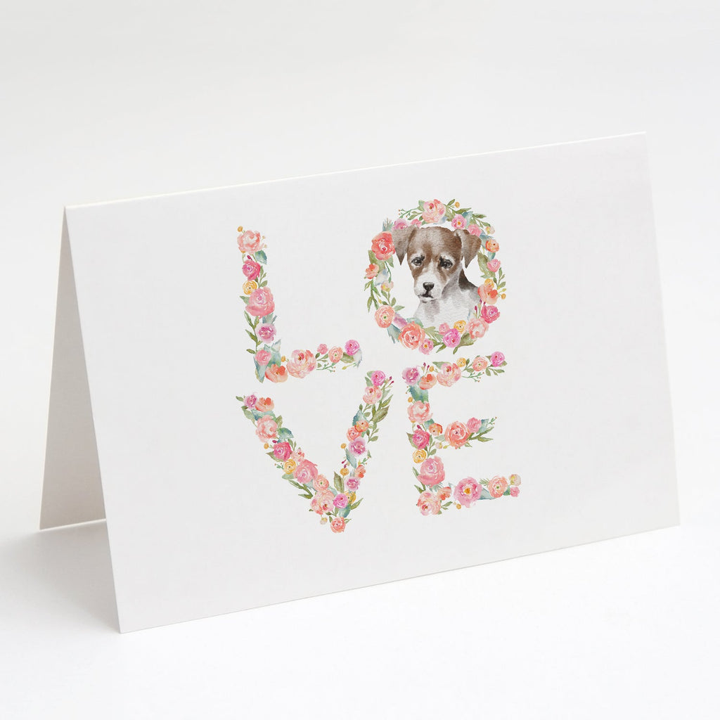 Jack Russell Terrier #2 LOVE Greeting Cards Pack of 8 Blank Cards with Envelopes Whimsical A7 Size 5x7