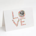 Pug #2 LOVE Greeting Cards Pack of 8 Blank Cards with Envelopes Whimsical A7 Size 5x7