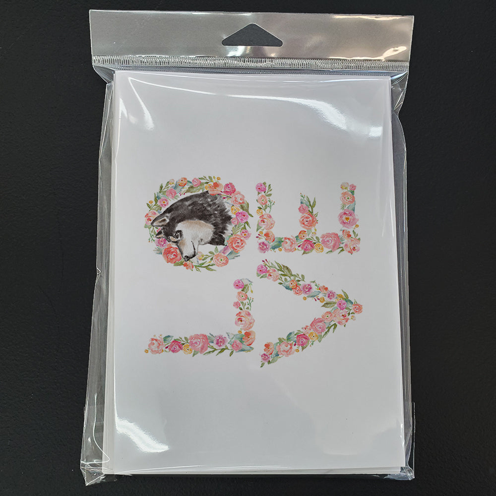 Shiba Inu #5 LOVE Greeting Cards Pack of 8 Blank Cards with Envelopes Whimsical A7 Size 5x7
